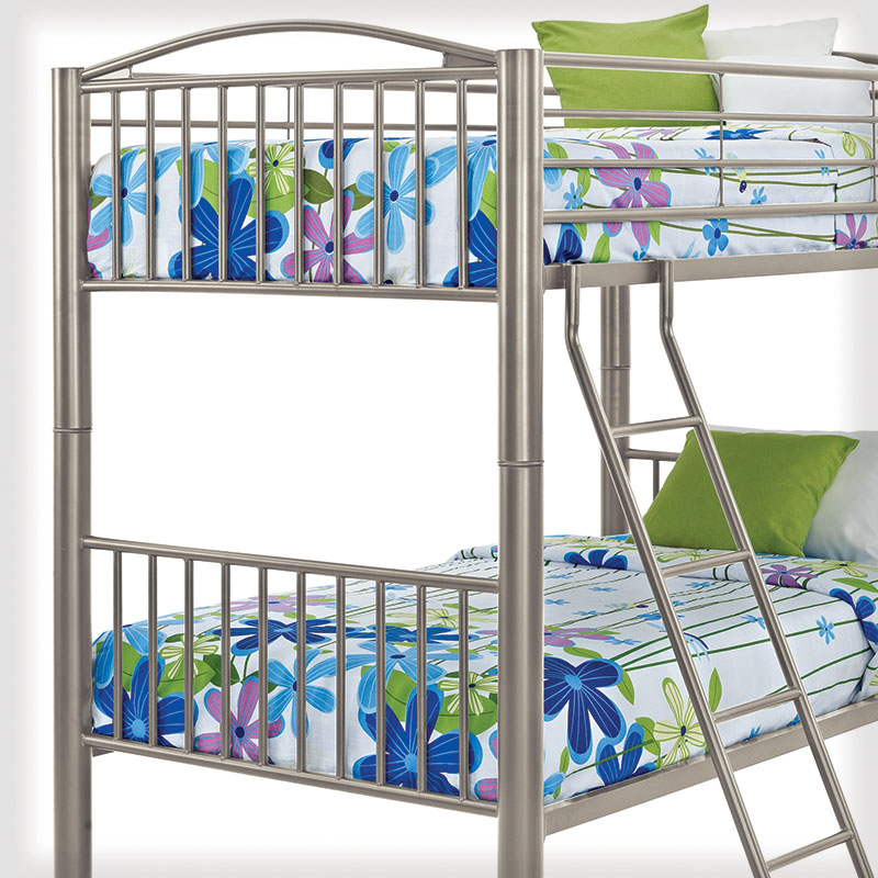 941 138 Heavy Metal Pewter Twin, Powell Bunk Bed